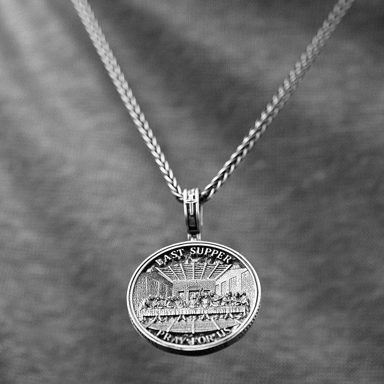 Срібна підвіска "Last supper. Pray for us (Таємна вечеря)" 7101 від ювелірного магазину Онікс - 2