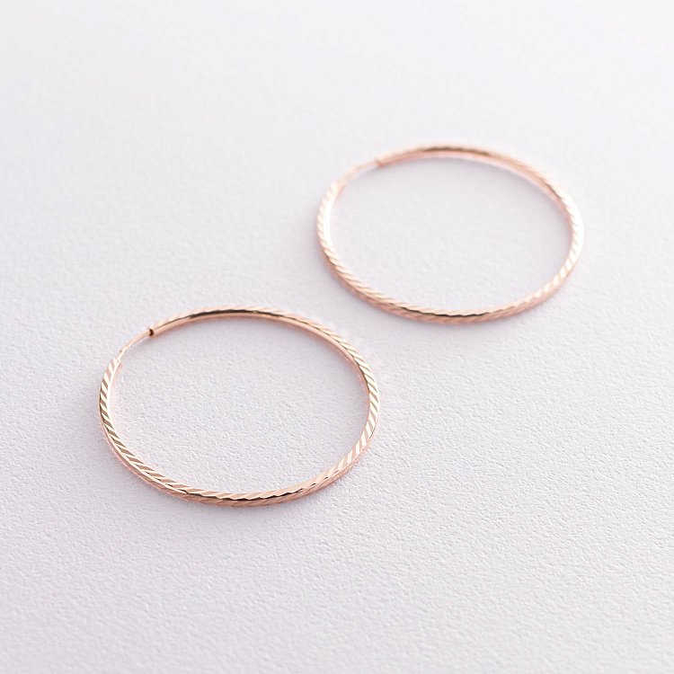 Золотые серьги "Кольца" (3.9 см) с01879 от ювелирного магазина Оникс - 2