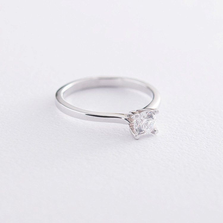 Заручальна каблучка в білому золоті (куб. цирконій Swarovski) к06316 від ювелірного магазину Онікс - 2