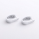 Серьги "Клевер" с фианитами (белое золото) с09684 от ювелирного магазина Оникс - 1