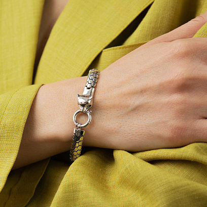 Браслет "Пантера" в белом золоте б05838 №6