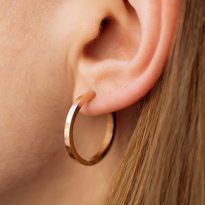 Золоті сережки - кільця с07566 №3