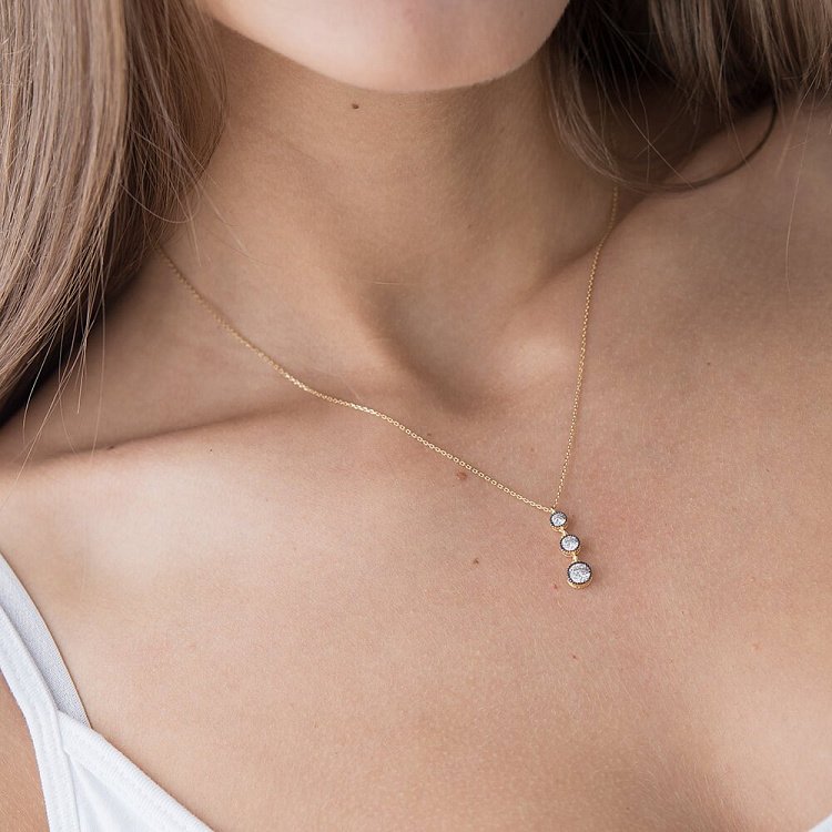 Золоте кольє з фіанітами кол00766 від ювелірного магазину Онікс - 5