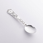 Срібна чайна ложка "Лелека з малюком" (метрика народження) 6343-C от ювелирного магазина Оникс