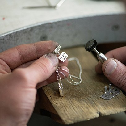 Серебряное колье "Конверт с секретом" (возможна гравировка) 181215 №11