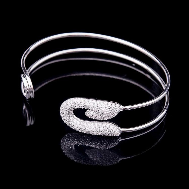 Срібний браслет "Булавка" з фіанітами 14976 від ювелірного магазину Онікс - 4