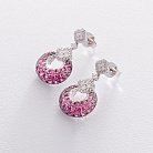 Золотые серьги-пусеты с бриллиантами и рубинами сб0308lg от ювелирного магазина Оникс - 2