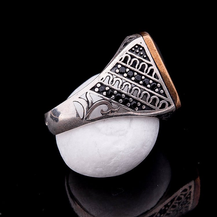 Срібна печатка з емаллю 111317 від ювелірного магазину Онікс - 2