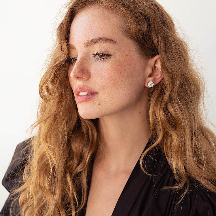 Золоті сережки - пусети з діамантами с230 від ювелірного магазину Онікс - 2