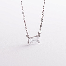 Серебряное колье с фианитом 908-01407 от ювелирного магазина Оникс - 1