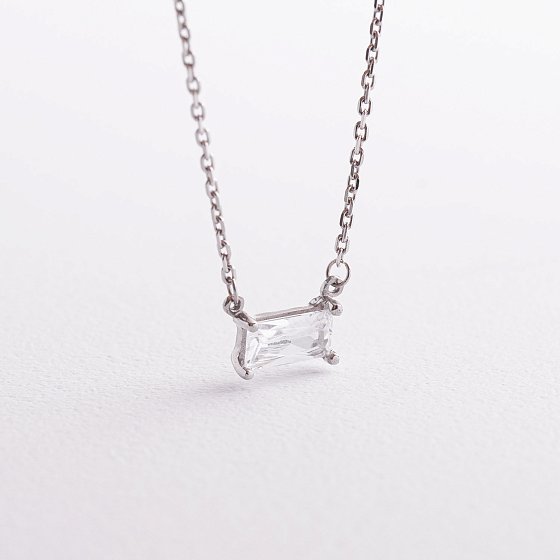 Серебряное колье с фианитом 908-01407 №3