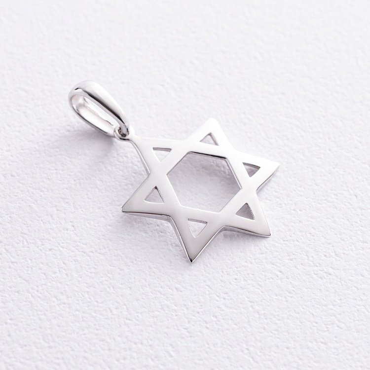 Кулон "Зірка Давида" у білому золоті п03829 від ювелірного магазину Онікс