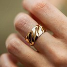 Широкое кольцо "Odette" в желтом золоте к07956 от ювелирного магазина Оникс - 4