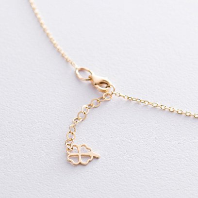 Золотое колье "Клевер" (перламутр) кол01663 №6