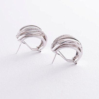 Золотые серьги с бриллиантами с1555 №3