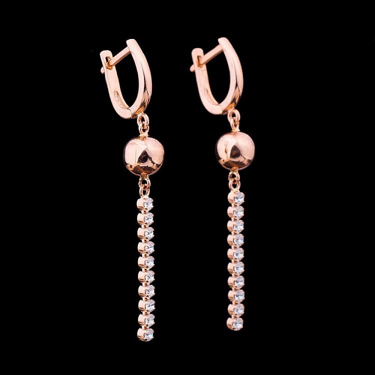 Сережки "Кульки" (фіаніти) с01314 від ювелірного магазину Онікс