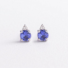 Золоті сережки - пусети (діаманти, сапфіри) сб0435nl от ювелирного магазина Оникс