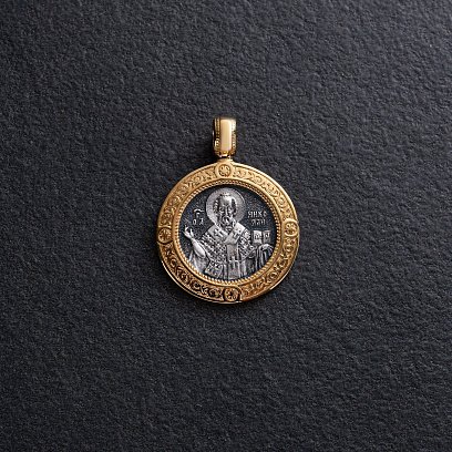 Серебряная ладанка с позолотой 132299 №5