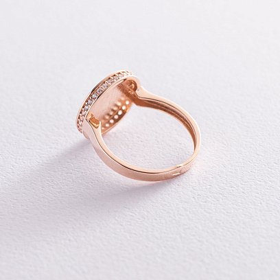 Каблучка "Давіна" в червоному золоті (фіаніти) к06892 №4