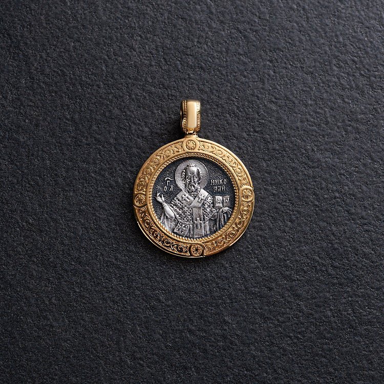 Серебряная ладанка с позолотой 132299 от ювелирного магазина Оникс - 4