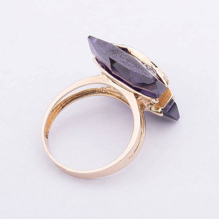 Золота каблучка з фіанітами к03265 від ювелірного магазину Онікс - 2