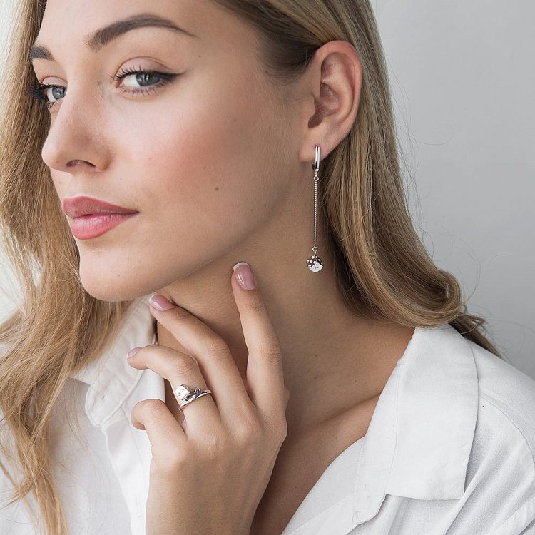 Срібні сережки "Кубик рубик" 122232 від ювелірного магазину Онікс - 3