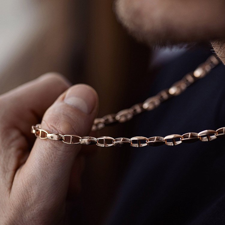 Мужская золотая цепочка ц00521 от ювелирного магазина Оникс - 4