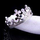 Женское кольцо "Корона" из белого золота с фианитами к03420 от ювелирного магазина Оникс - 3