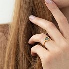 Кольцо "Цветок" в серебре (позолота, чернение) 112300 от ювелирного магазина Оникс - 1