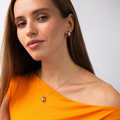 Серьги "Megan" в красном золоте с09568 №7