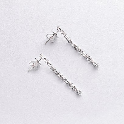 Золотые серьги - пусеты с бриллиантами сб0593nl №5