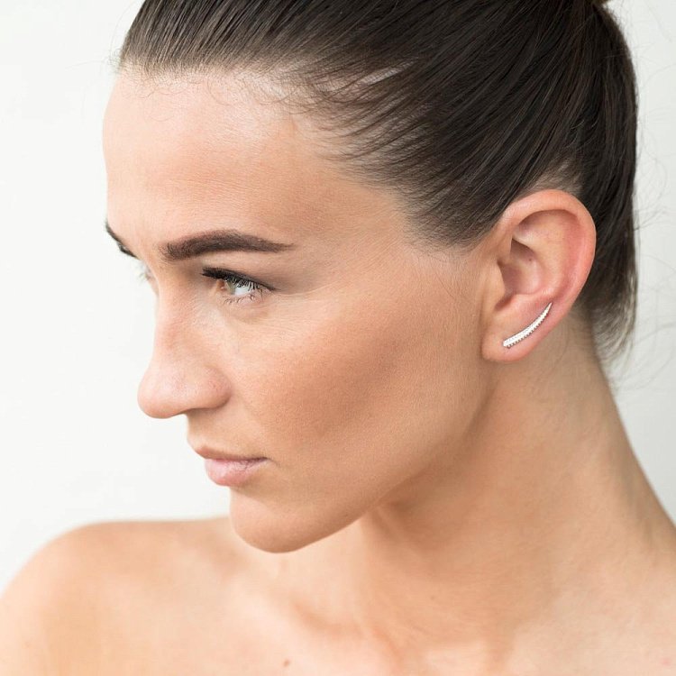 Серебряные серьги с фианитами 122189 - 7 Серебряные серьги с фианитами 122189 от ювелирного магазина Оникс - 7