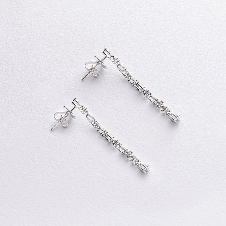 Золотые серьги - пусеты с бриллиантами сб0593nl от ювелирного магазина Оникс - 4