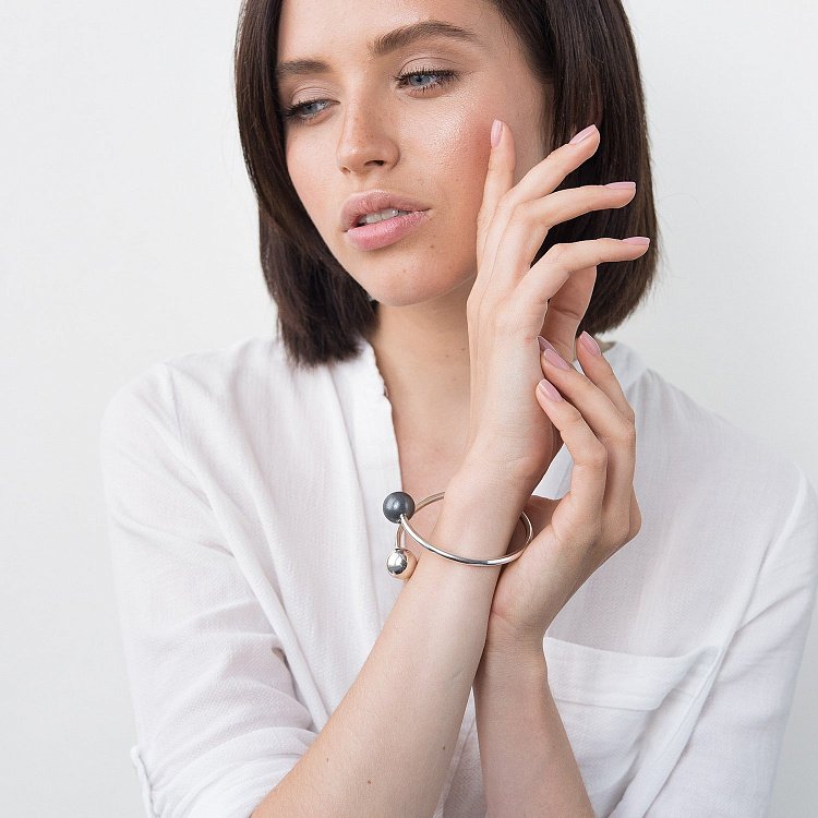 Серебряный браслет с шариками 141096 от ювелирного магазина Оникс - 2