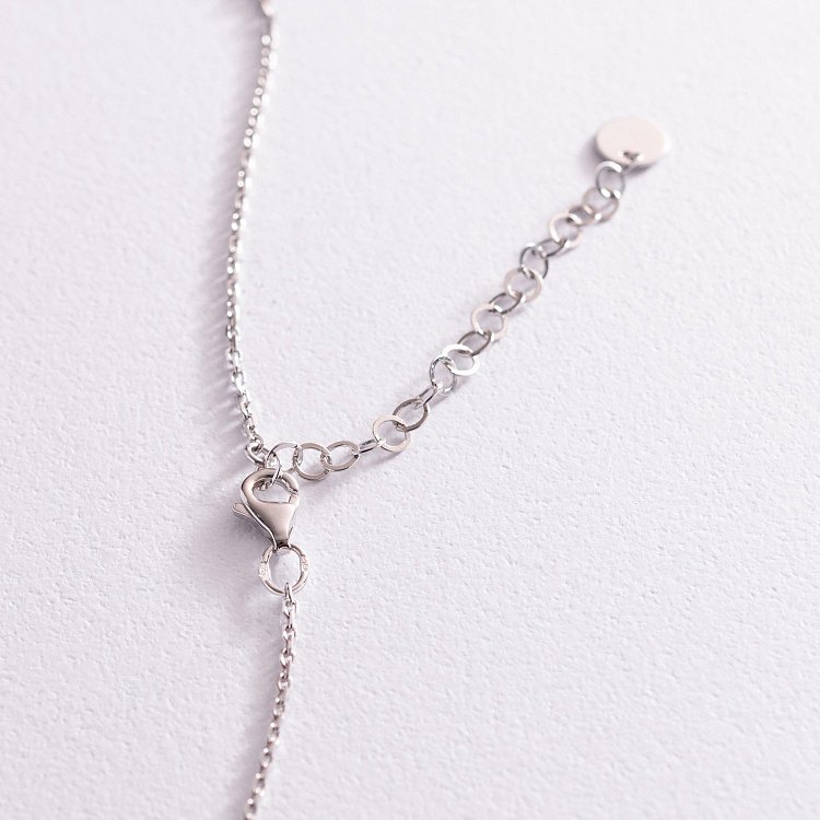 Колье "Монетка" в белом золоте (возможна гравировка) кол02042 от ювелирного магазина Оникс - 4