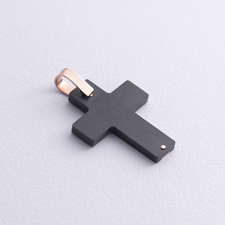 Хрест із червоного золота (циркон, фіаніти) 503-00006/1 від ювелірного магазину Онікс - 4