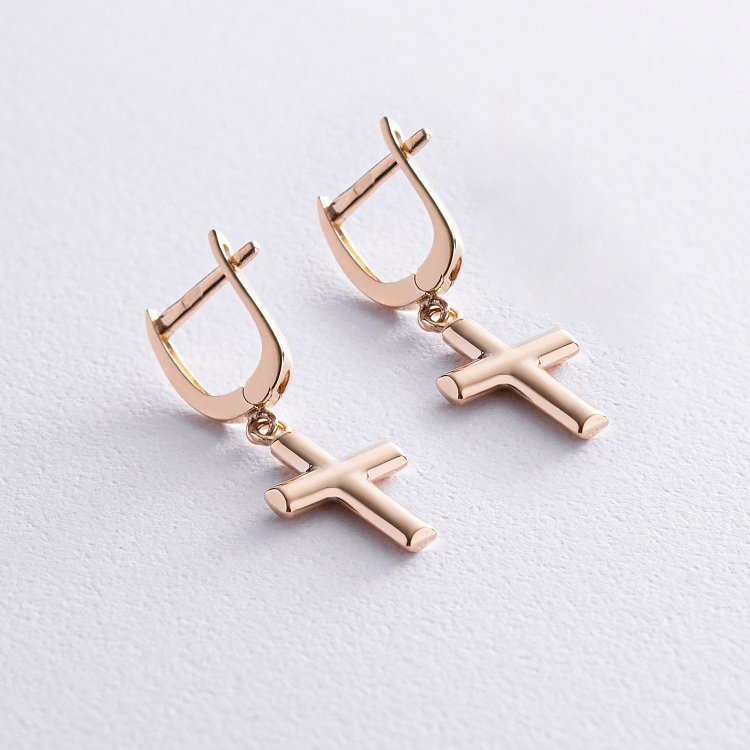 Золоті сережки "Хрестики" с07896 від ювелірного магазину Онікс - 2