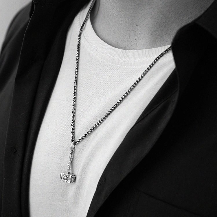 Срібний кулон "Молот з коловратом і рунами" 133228 від ювелірного магазину Онікс - 7