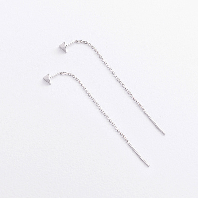 Срібні сережки - протяжки "Трикутники" 902-01552 №3