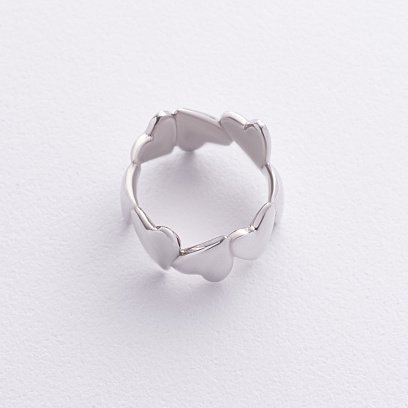 Серебряное кольцо "Сердечки" 7255 №4