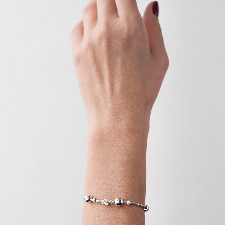 Золотий браслет з фіанітами б03435 від ювелірного магазину Онікс - 4