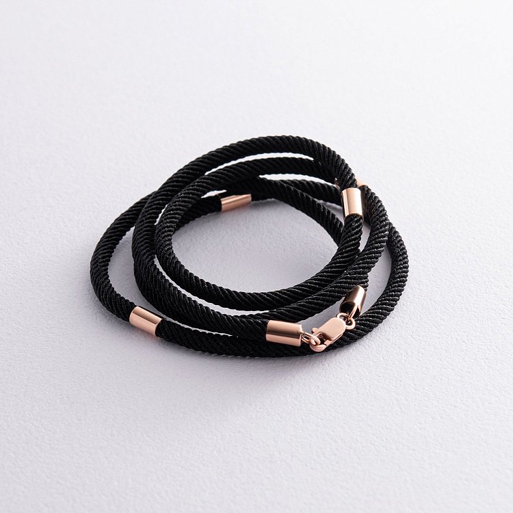 Шовковий шнурок із золотою застібкою 661к від ювелірного магазину Онікс