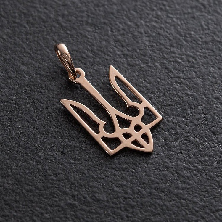 Золотая подвеска Герб Украины "Тризуб" п01789 от ювелирного магазина Оникс - 2