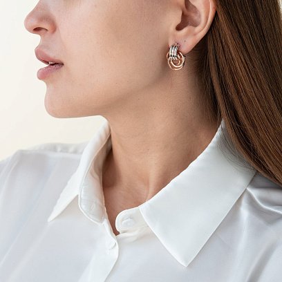 Золоті сережки з італійською застібкою с05663 №2