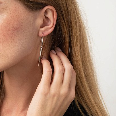 Срібні сережки - кільця "Асиметрія" 4853 №5