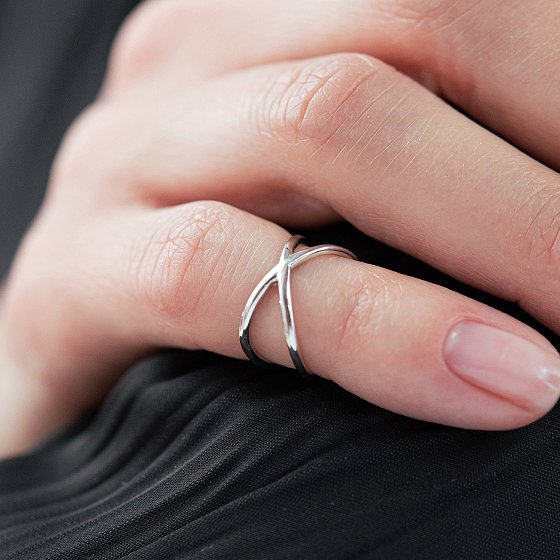 Серебряное кольцо "Оrbita" на фалангу 901-00877 №4
