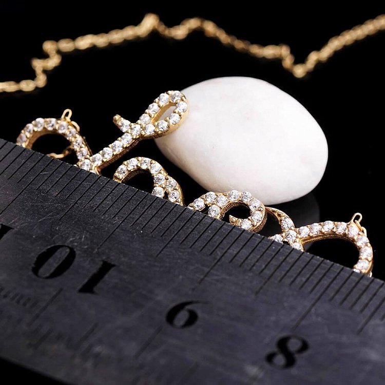 Золоте кольє "Love" з фіанітами кол00612 від ювелірного магазину Онікс - 2