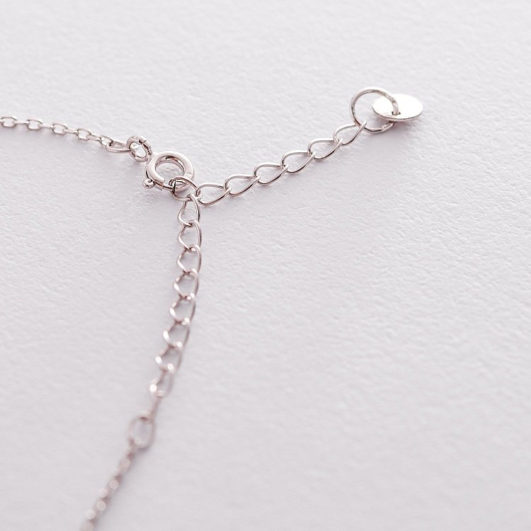 Серебряное колье в стиле минимализм 18888 от ювелирного магазина Оникс - 1