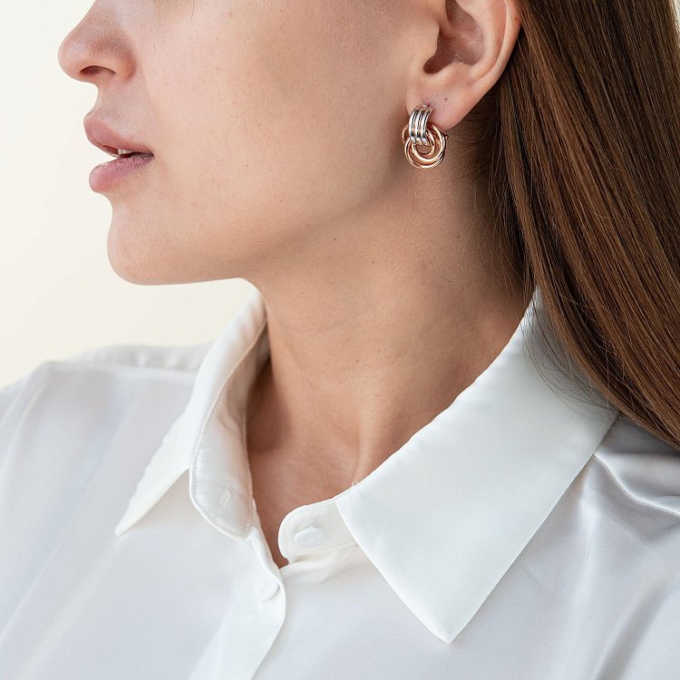 Золоті сережки з італійською застібкою с05663 від ювелірного магазину Онікс - 1