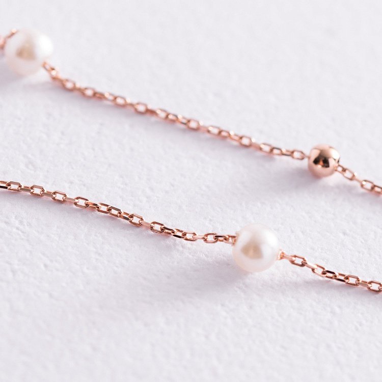 Золотое колье "Шарики" с жемчугом кол02029 от ювелирного магазина Оникс - 4